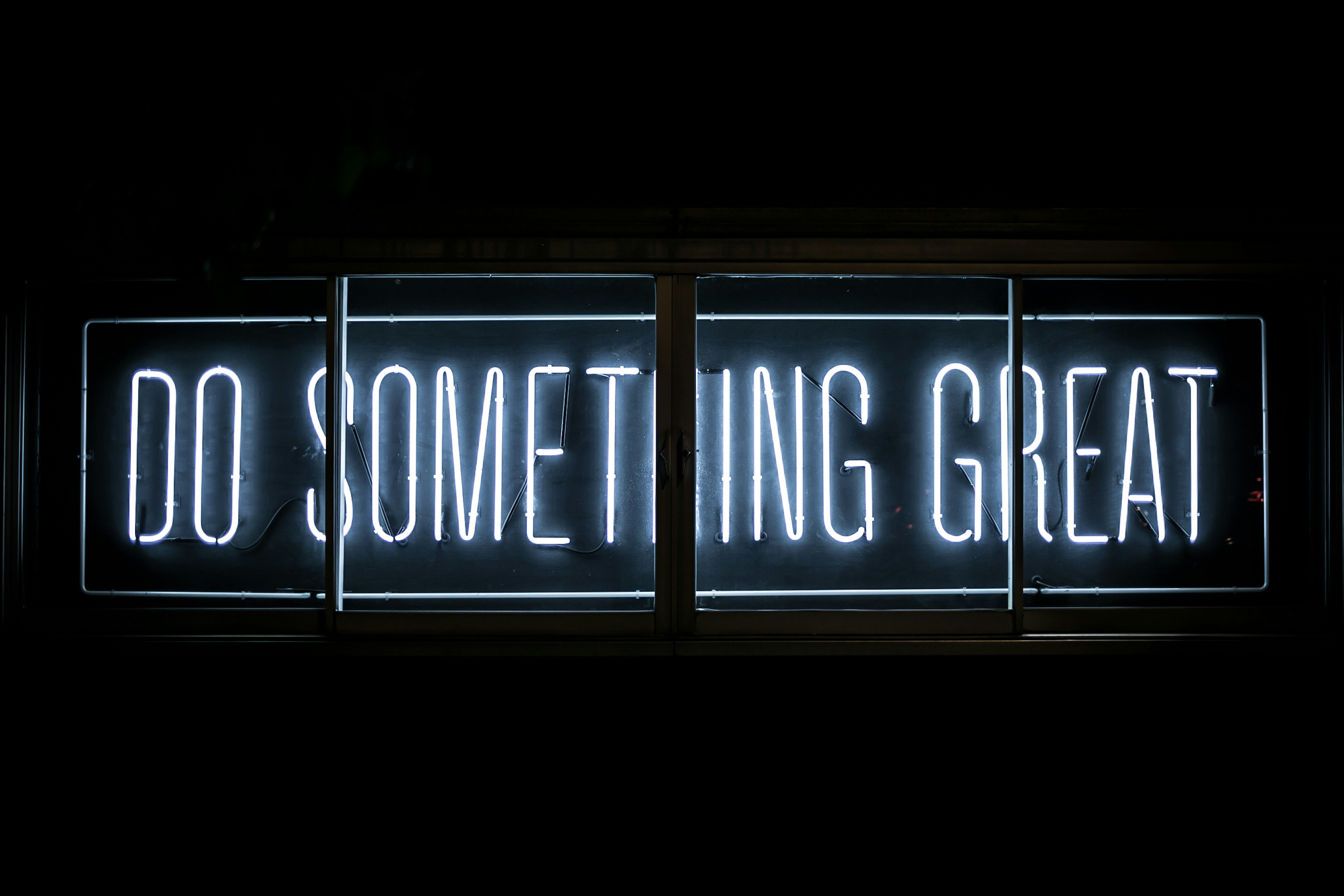 DO SOMETHING GREAT neon sign - inspiring call to action